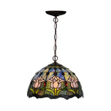 Tiffany Red/Green Cut Glass Chandelier Light - 1/2 Lights Suspended Lamp For Kitchen (12’/16’
