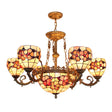 Tiffany Shell Multi-Head Pendant Chandelier In Beige For Living Room Decor 7 /