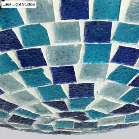 Tiffany Style Stained Glass Round Ceiling Light Fixture - 12/16 Diameter Flush Mount With Shell