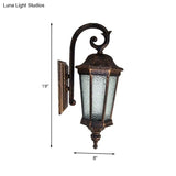 Tiger Striped Rust Outdoor Wall Lamp With Glass Water Lodge And Star Anise Design