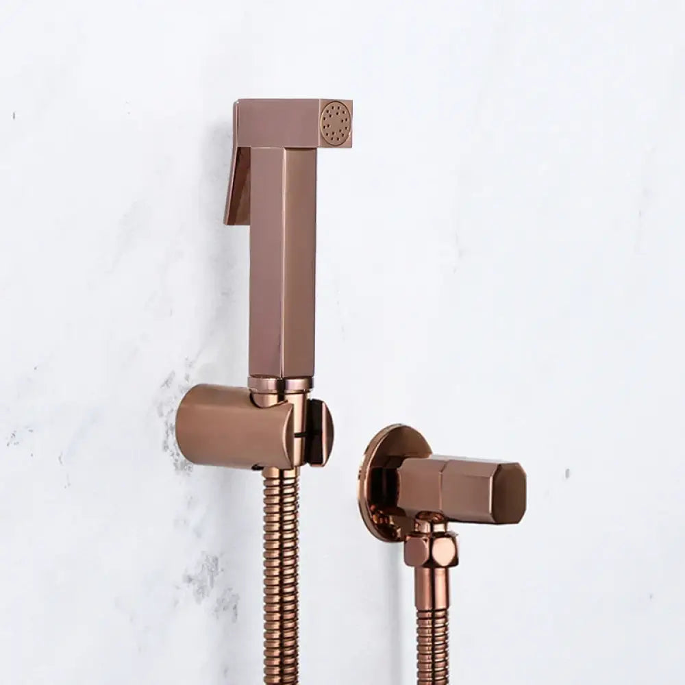 Toilet Bidet Faucet Bathroom Bidet Tap Rose Gold Brass Bath Shower Blow-fed Spray Gun Nozzle Bidet Faucet Single Cold
