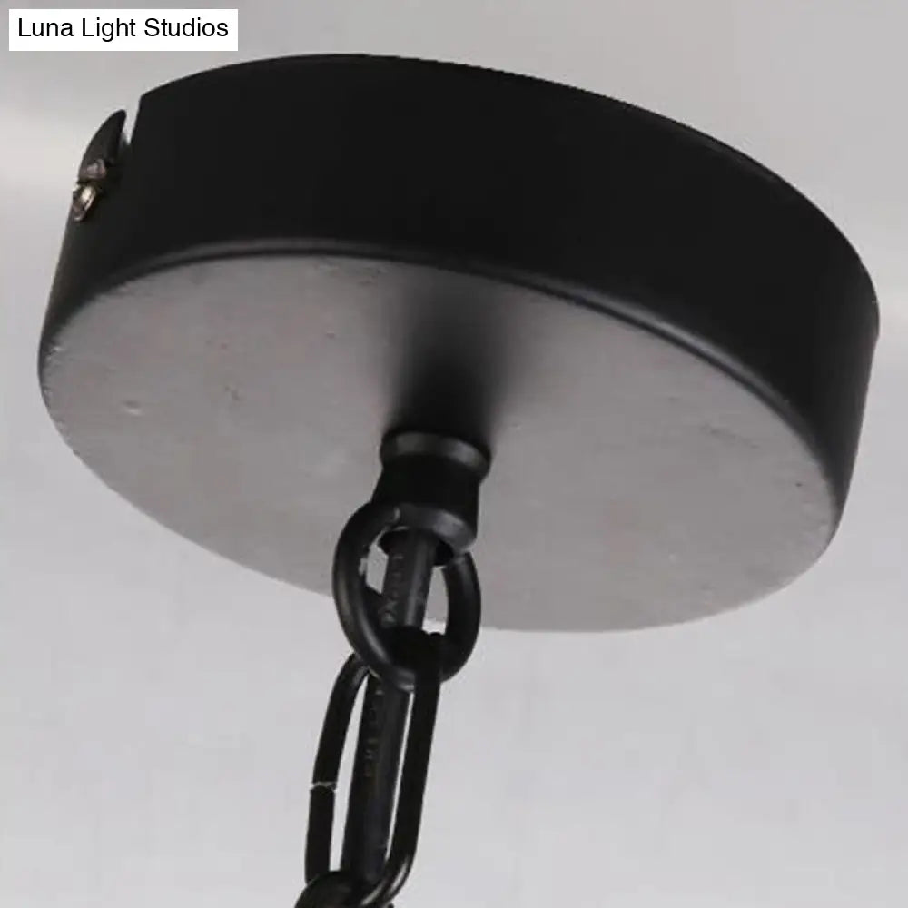 Traditional 3-Light Black Glass Chandelier - Stylish Pendant Lighting For Living Room