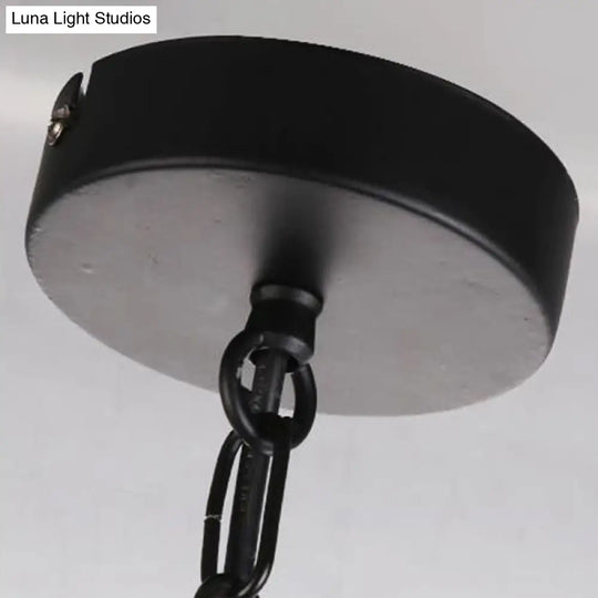 Traditional 3-Light Black Glass Chandelier - Stylish Pendant Lighting For Living Room