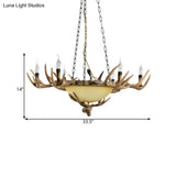 Traditional 6-Head Brown Glass Ceiling Candle Lamp - Chandelier Pendant Light For Living Room