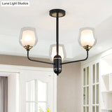 Traditional Black Cup Shape Chandelier With Clear Glass: 3/6/8 Lights Pendant Light Fixture For