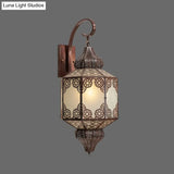 Traditional Black Outdoor Sconce Lantern - Head Metallic Wall Mount Lamp
