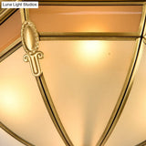 Traditional Brass Metal Dome Flush Mount Lamp - 3/4/6 Lights Ceiling Lighting For Living Room