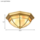 Traditional Brass Metal Dome Flush Mount Lamp - 3/4/6 Lights Ceiling Lighting For Living Room