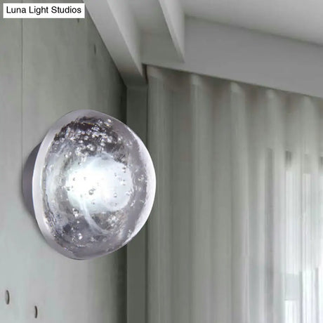 Traditional Clear Crystal Bubble Sconce Wall Lamp - Single Bulb Light Fixture