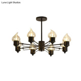 Traditional Clear Glass Chandelier With 3/6/8 Lights - Black Pendant Lighting For Living Room