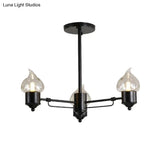 Traditional Clear Glass Chandelier With 3/6/8 Lights - Black Pendant Lighting For Living Room