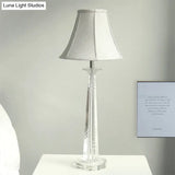 Traditional Crystal Bell Night Light In Gray Living Room Table Lamp