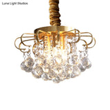 Traditional Floral Crystal Ball Pendant Chandelier In Gold - 3/5 Bulbs 14’/18’ Wide
