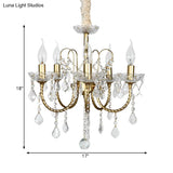 Traditional Gold Candlestick Crystal Chandelier Pendant Light - 5/6 Lights Ideal For Dining Room