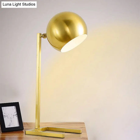 Traditional Gold Metallic Table Light For Study Room: Enhance Your Nightstand Lighting