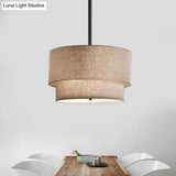 Traditional Layered Tier Chandelier - 3-Light Ceiling Light In Black/White/Flaxen 16/19.5/23.5 Wide