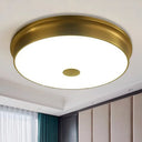 Traditional Led Bedroom Ceiling Light In Black/Gold With Round White Glass Flush Fixture Multiple
