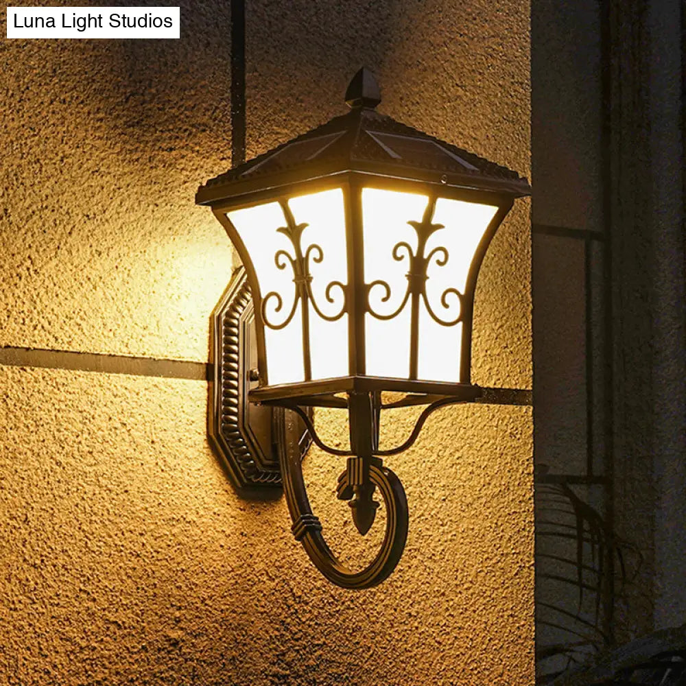 Traditional Led Solar Wall Light - Flared Square Acrylic Design
