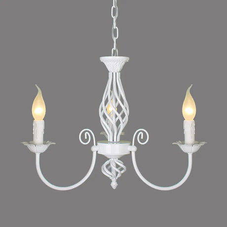 Traditional Metal Chandelier Lamp With Swooping Arms - 3/4/5 Lights Black/White Perfect For Living