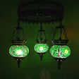 Traditional Stained Art Glass Oval Chandelier - Bedroom Ceiling Lighting (3 Heads) In