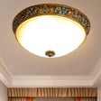 Traditional Wood Resin 3 - Head Flush Mount Ceiling Light For Hallway - 12’/15’/19’ Wide / 12’