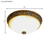 Traditional Wood Resin 3 - Head Flush Mount Ceiling Light For Hallway - 12’/15’/19’ Wide