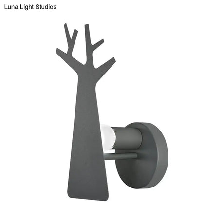 Tree Wall Mount Light - Nordic Macaron Style Green/Grey/White Bedroom Lighting
