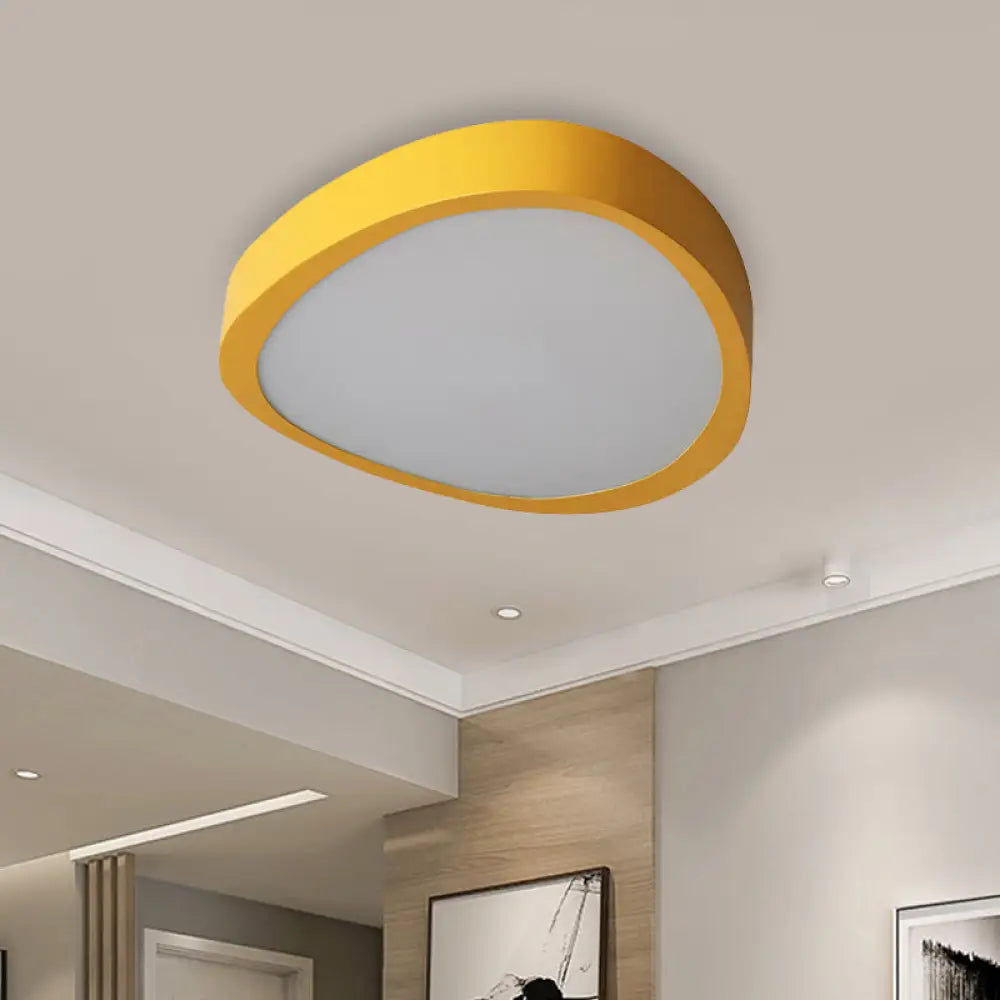 Triangle Acrylic Shade Led Flush Mount Ceiling Light In Warm/White 14’/18’/21.5’ Long For