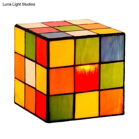 Tweakcube Baroque Cut Glass Nightstand Lamp - Red-Yellow-Blue Ambient Lighting For Bedroom