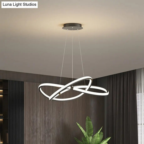 Twist Chandelier Metal Pendant Light For Living Room - Ultra-Modern Design