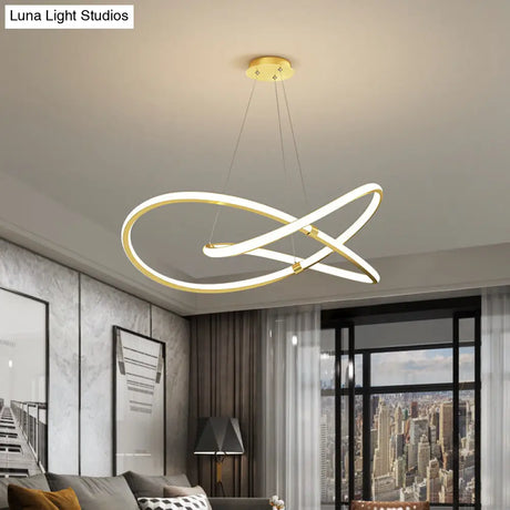 Twist Chandelier Metal Pendant Light For Living Room - Ultra-Modern Design