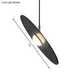 Ufo Shaped Pendant Lamp Modern Concrete 1 Light Black/White/Pink Hanging Ceiling