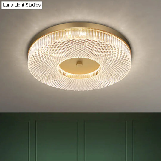 Ultra-Contemporary Crystal Round Flush Mount Ceiling Light For Bedroom