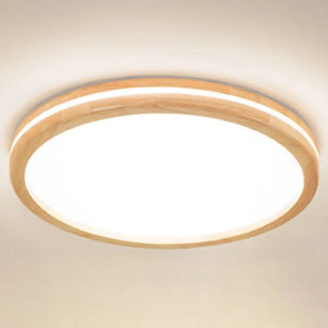 Ultra - Contemporary Integrated Led Semi Flush Ceiling Mount Chandelier For Bedroom Wood / 19.5’