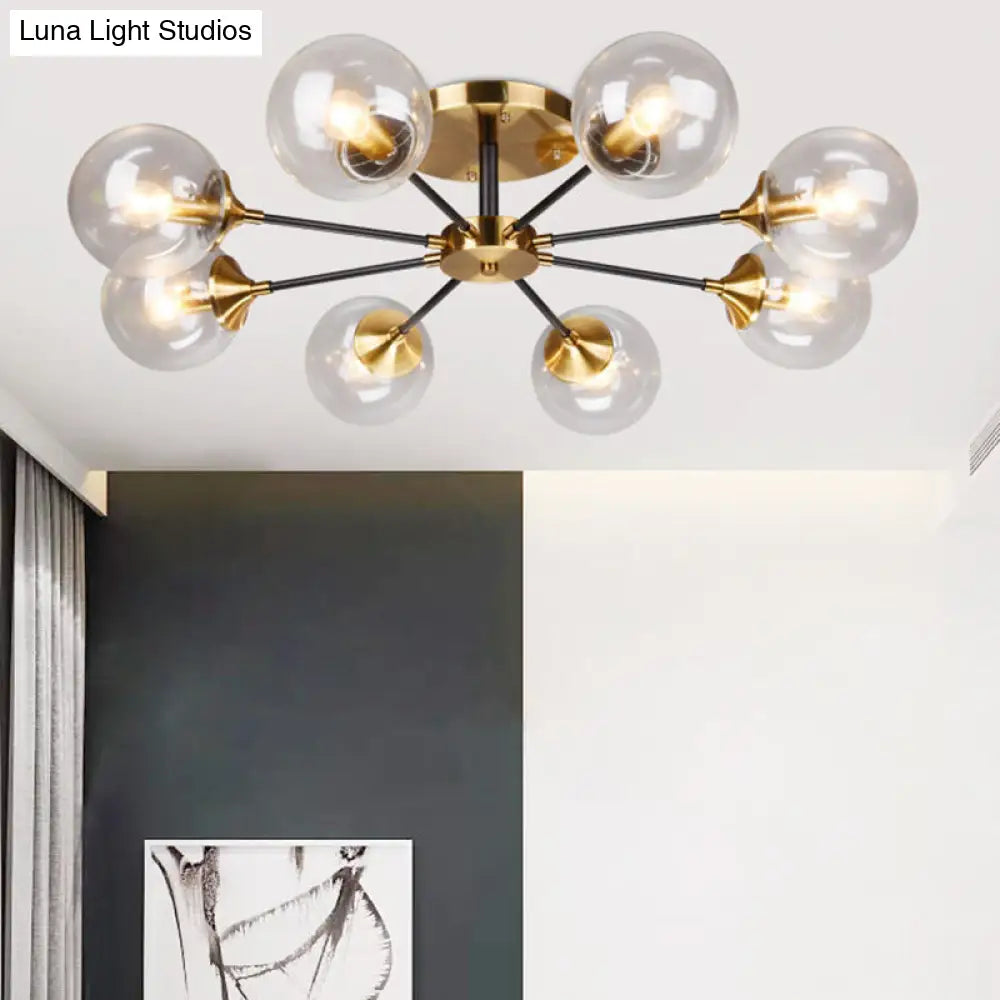 Ultra - Contemporary Sputnik Stained Glass Ceiling Light For Bedroom