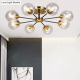 Ultra - Contemporary Sputnik Stained Glass Ceiling Light For Bedroom
