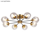 Ultra - Contemporary Sputnik Stained Glass Ceiling Light For Bedroom