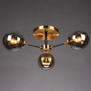 Ultra - Contemporary Sputnik Stained Glass Ceiling Light For Bedroom 3 / Smoke Gray
