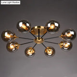 Ultra - Contemporary Sputnik Stained Glass Ceiling Light For Bedroom