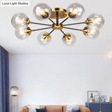 Ultra - Contemporary Sputnik Stained Glass Ceiling Light For Bedroom
