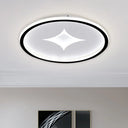Ultra Slim Metal Led Ceiling Light In Black/Gold Warm/White - 16’/19.5’ Contemporary Flush