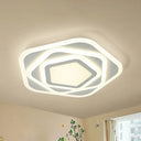 Ultra-Thin Acrylic Pentagonal Led Flush Mount Light - Minimalist White Fixture / 14 Warm