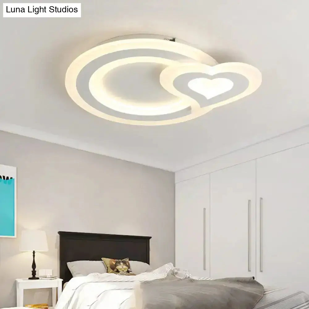 Ultra-Thin Led Nordic Ceiling Lamp - Triangle/Heart/Star Design White Light Acrylic Shade / Loving