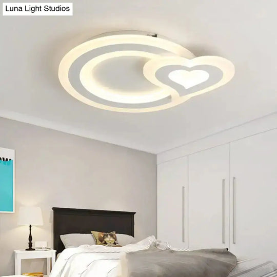 Ultra-Thin Led Nordic Ceiling Lamp - Triangle/Heart/Star Design White Light Acrylic Shade / Loving