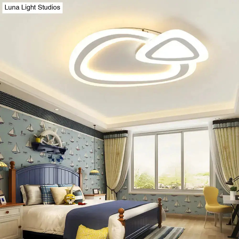 Ultra-Thin Led Nordic Ceiling Lamp - Triangle/Heart/Star Design White Light Acrylic Shade / Warm