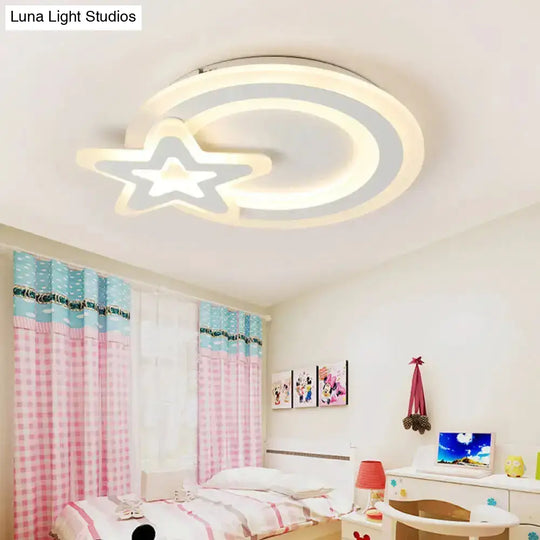 Ultra-Thin Led Nordic Ceiling Lamp - Triangle/Heart/Star Design White Light Acrylic Shade / Warm