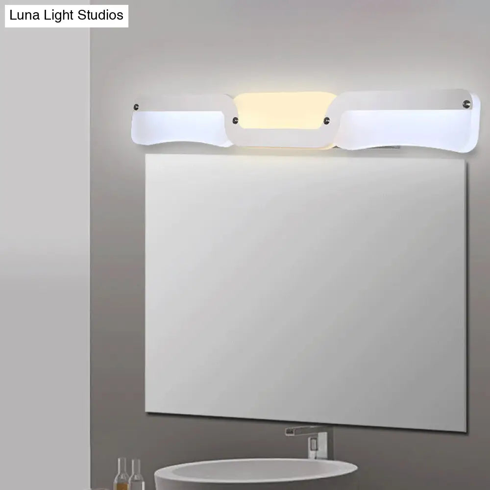 Ultra-Thin Modern Led Vanity Sconce Light In Chrome - Warm/White Lighting Fixture