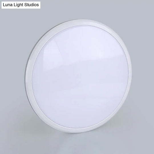 Ultra-Thin Round Led Ceiling Light For Kitchen - Simple White Design With Acrylic Flush Mount