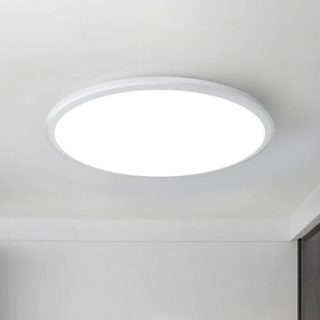 Ultra-Thin Round Led Ceiling Light For Kitchen - Simple White Design With Acrylic Flush Mount / 8