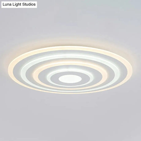 Ultra - Thin White Acrylic Led Ceiling Light - Contemporary Flush Mount Fixture